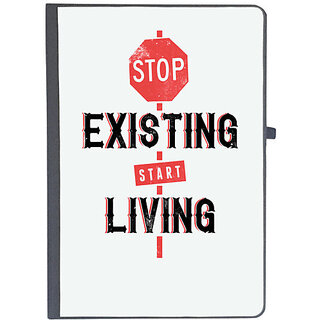                       UDNAG Ruled Notebook Diary 'Living | Stop existing start living', [A5 80Pages 80GSM]                                              