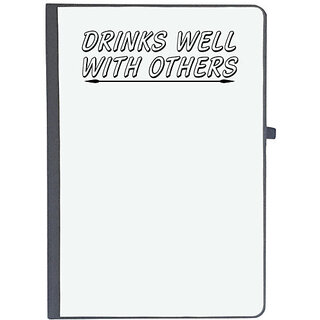                      UDNAG Ruled Notebook Diary 'Party | drinks well with others', [A5 80Pages 80GSM]                                              