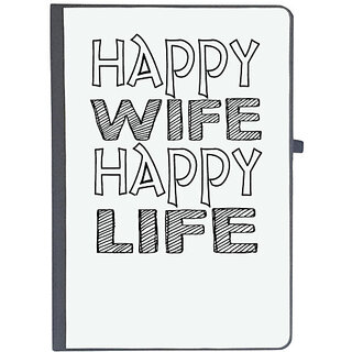                      UDNAG Ruled Notebook Diary 'Couple | happy wife happy life', [A5 80Pages 80GSM]                                              