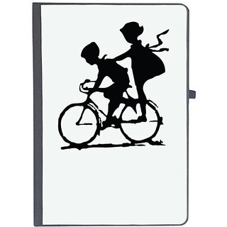                       UDNAG Ruled Notebook Diary 'brother sister | cycle', [A5 80Pages 80GSM]                                              