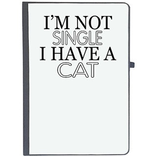                       UDNAG Ruled Notebook Diary 'Cat | i am not single i have a cat', [A5 80Pages 80GSM]                                              