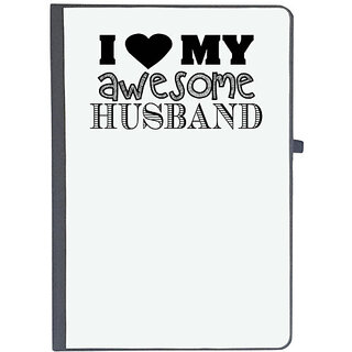                       UDNAG Ruled Notebook Diary 'Couple | i love aawesome husbnadu', [A5 80Pages 80GSM]                                              