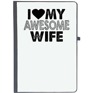                       UDNAG Ruled Notebook Diary 'Couple | i love my awesome wife', [A5 80Pages 80GSM]                                              