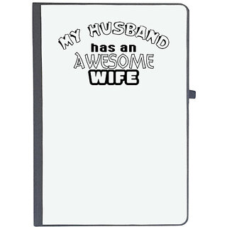                       UDNAG Ruled Notebook Diary 'Couple | my husband has an awesome wife', [A5 80Pages 80GSM]                                              