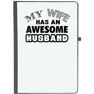                       UDNAG Ruled Notebook Diary 'Couple | my wife has an awesome husband', [A5 80Pages 80GSM]                                              
