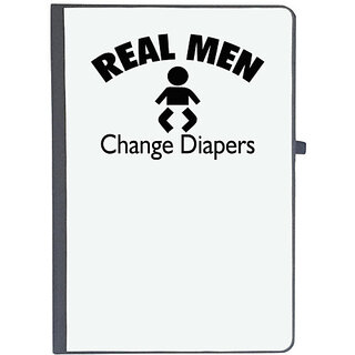                       UDNAG Ruled Notebook Diary 'Baby | real men change diapersp', [A5 80Pages 80GSM]                                              