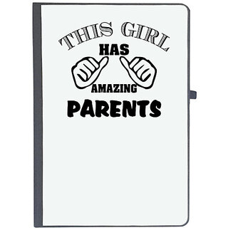                       UDNAG Ruled Notebook Diary 'Parents | this girl has amazing parents', [A5 80Pages 80GSM]                                              