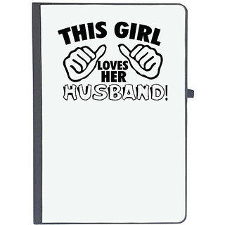                       UDNAG Ruled Notebook Diary 'Husband | this girl loves her husband', [A5 80Pages 80GSM]                                              