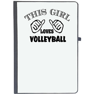                       UDNAG Ruled Notebook Diary 'Volleyball | this girl loves volleyball', [A5 80Pages 80GSM]                                              