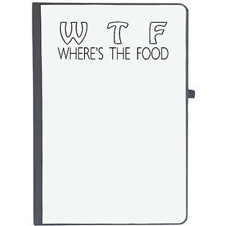                       UDNAG Ruled Notebook Diary 'Food | w t f where is the food', [A5 80Pages 80GSM]                                              
