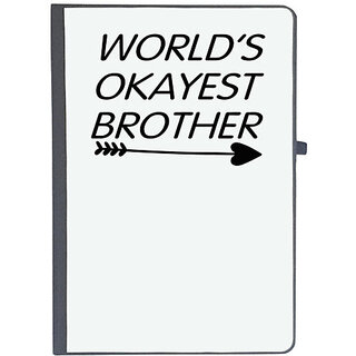                       UDNAG Ruled Notebook Diary 'Brother | world is okayest brother', [A5 80Pages 80GSM]                                              