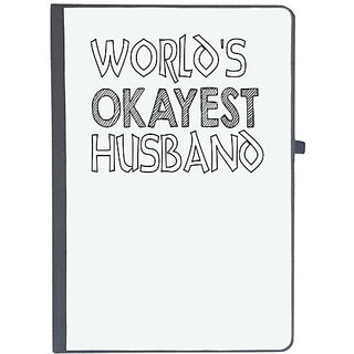                       UDNAG Ruled Notebook Diary 'Husband | world is okayest husband,f', [A5 80Pages 80GSM]                                              