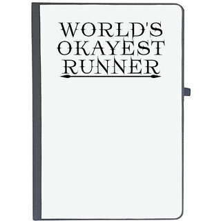                       UDNAG Ruled Notebook Diary 'Runner | world is okayest runner,j', [A5 80Pages 80GSM]                                              