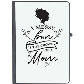                       UDNAG Ruled Notebook Diary 'Mother | A Messy Bun', [A5 80Pages 80GSM]                                              