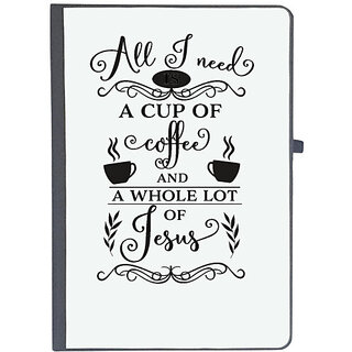                       UDNAG Ruled Notebook Diary 'Coffee | All I need is a cup of coffee and a whole lot', [A5 80Pages 80GSM]                                              