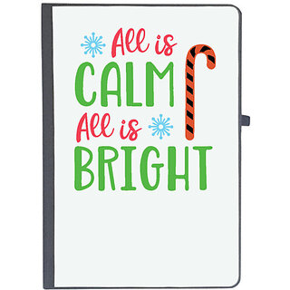                       UDNAG Ruled Notebook Diary 'Calm bright | All is Calm All is Bright', [A5 80Pages 80GSM]                                              