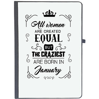                       UDNAG Ruled Notebook Diary 'January Birthday | All women are created equally January', [A5 80Pages 80GSM]                                              