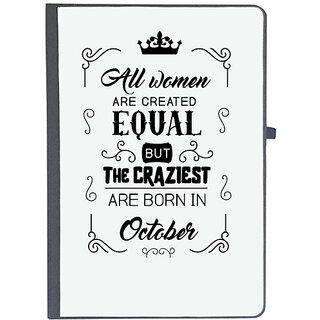                       UDNAG Ruled Notebook Diary 'October Birthday | All women are created equally October', [A5 80Pages 80GSM]                                              