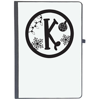                       UDNAG Ruled Notebook Diary 'Christmass | Christmas Monogram Alphabet K', [A5 80Pages 80GSM]                                              
