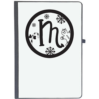                       UDNAG Ruled Notebook Diary 'Christmass | Christmas Monogram Alphabet M', [A5 80Pages 80GSM]                                              