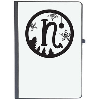                       UDNAG Ruled Notebook Diary 'Christmass | Christmas Monogram Alphabet N', [A5 80Pages 80GSM]                                              