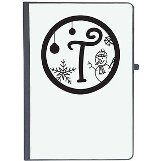                       UDNAG Ruled Notebook Diary 'Christmass | Christmas Monogram Alphabet T', [A5 80Pages 80GSM]                                              