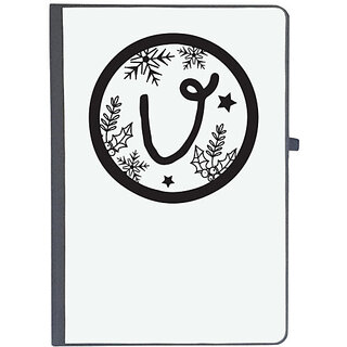                       UDNAG Ruled Notebook Diary 'Christmass | Christmas Monogram Alphabet U', [A5 80Pages 80GSM]                                              