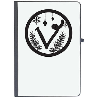                       UDNAG Ruled Notebook Diary 'Christmass | Christmas Monogram Alphabet V', [A5 80Pages 80GSM]                                              