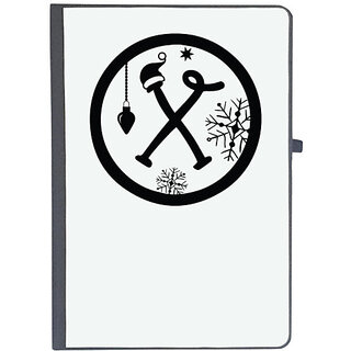                       UDNAG Ruled Notebook Diary 'Christmass | Christmas Monogram Alphabet X', [A5 80Pages 80GSM]                                              