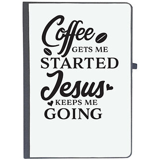                       UDNAG Ruled Notebook Diary 'Coffee | Coffee gets me started keeps me going', [A5 80Pages 80GSM]                                              