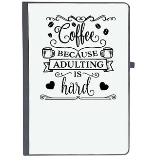                       UDNAG Ruled Notebook Diary 'Coffee | Coffeebecauseadultingishard', [A5 80Pages 80GSM]                                              