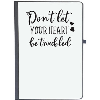                       UDNAG Ruled Notebook Diary 'Trouble | Don't Let Your Heart Be Troubled', [A5 80Pages 80GSM]                                              
