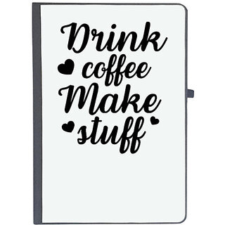                       UDNAG Ruled Notebook Diary 'Coffee | Drink coffee make stuff', [A5 80Pages 80GSM]                                              