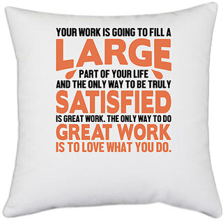                       UDNAG White Polyester 'Nurse | Large satisfied great work' Pillow Cover [16 Inch X 16 Inch]                                              