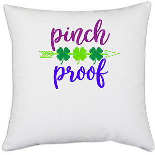                       UDNAG White Polyester 'pinch proof' Pillow Cover [16 Inch X 16 Inch]                                              