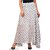 Raabta Fashion White with Black Polka dot Print Flared Long Skirt