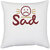 UDNAG White Polyester 'Sad | sad2' Pillow Cover [16 Inch X 16 Inch]