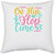 UDNAG White Polyester 'ON FLIP FLOP TIME' Pillow Cover [16 Inch X 16 Inch]