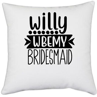                       UDNAG White Polyester 'willy wbemy' Pillow Cover [16 Inch X 16 Inch]                                              