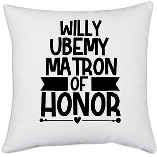                       UDNAG White Polyester 'Willy' Pillow Cover [16 Inch X 16 Inch]                                              