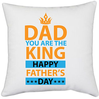                       UDNAG White Polyester 'Pappa | DAD' Pillow Cover [16 Inch X 16 Inch]                                              