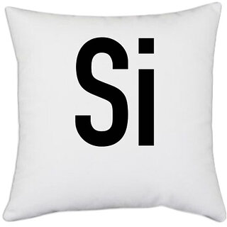                       UDNAG White Polyester 'Couple | Si' Pillow Cover [16 Inch X 16 Inch]                                              