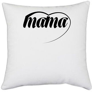                       UDNAG White Polyester 'Mother | mama' Pillow Cover [16 Inch X 16 Inch]                                              