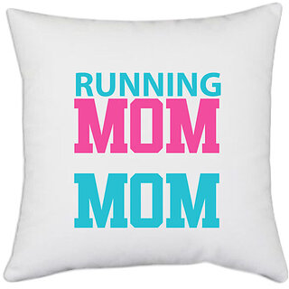                       UDNAG White Polyester 'Mother | im a' Pillow Cover [16 Inch X 16 Inch]                                              