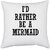 UDNAG White Polyester 'Mermaid | I D RATHER BE A MERMAID' Pillow Cover [16 Inch X 16 Inch]