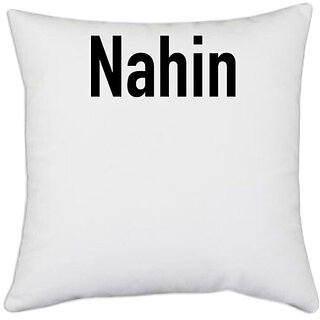                       UDNAG White Polyester 'Couple | Nahin' Pillow Cover [16 Inch X 16 Inch]                                              