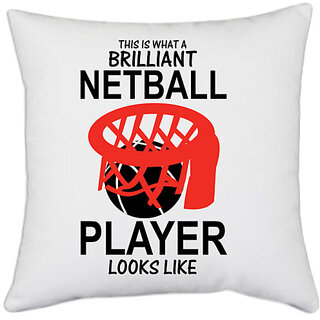                       UDNAG White Polyester 'Basketball | THIS IS WHAT A BRILLIANT' Pillow Cover [16 Inch X 16 Inch]                                              