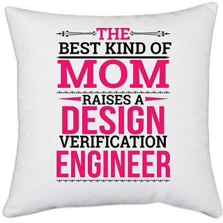                       UDNAG White Polyester 'Mother, Design Engineer | The best kind of' Pillow Cover [16 Inch X 16 Inch]                                              