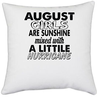 UDNAG White Polyester 'Girls | august girls' Pillow Cover [16 Inch X 16 Inch]