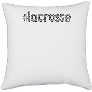                       UDNAG White Polyester '| lacrosse' Pillow Cover [16 Inch X 16 Inch]                                              